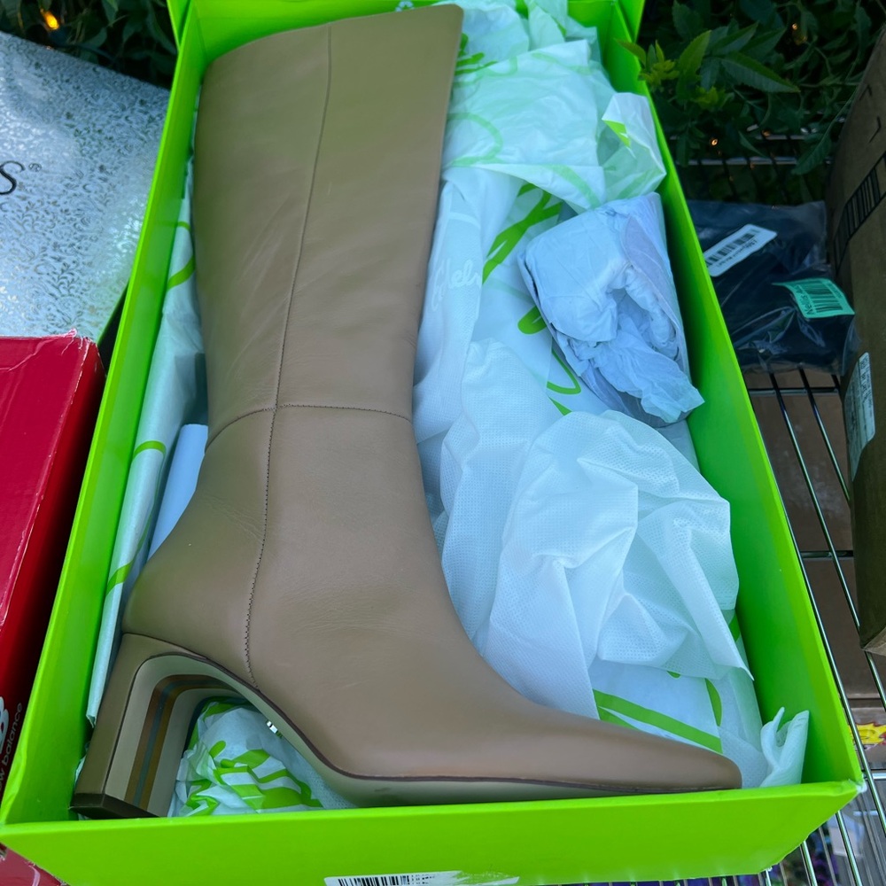 Sam edelman tan leather boots knee high